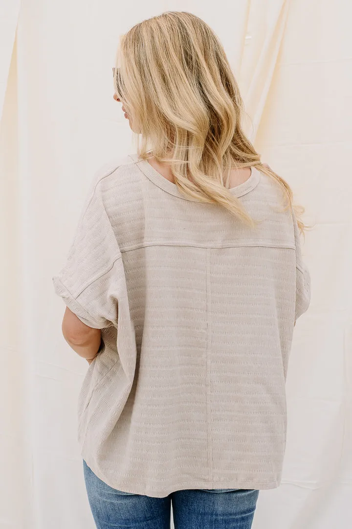 So It Begins Textured Top | Oatmeal