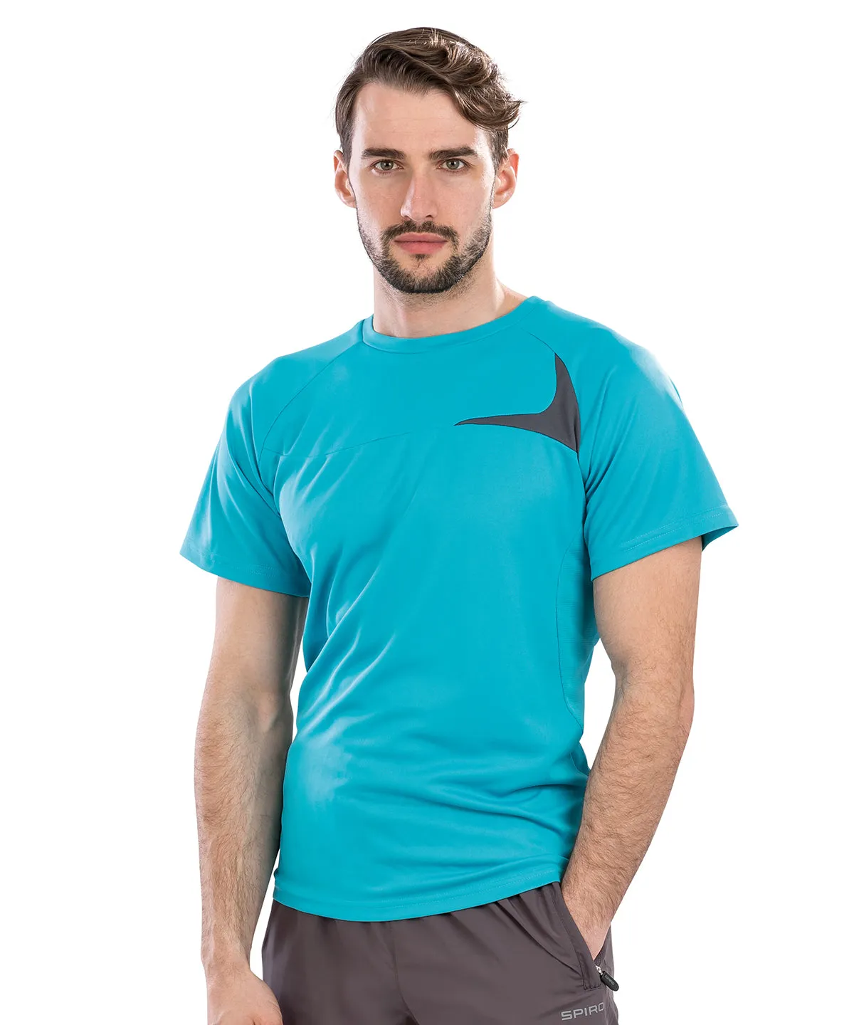 Spiro dash training shirt | Aqua/Grey