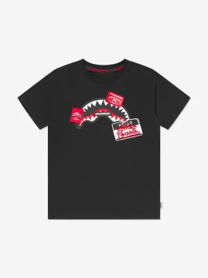 Sprayground Boys Label Shark T-Shirt in Black