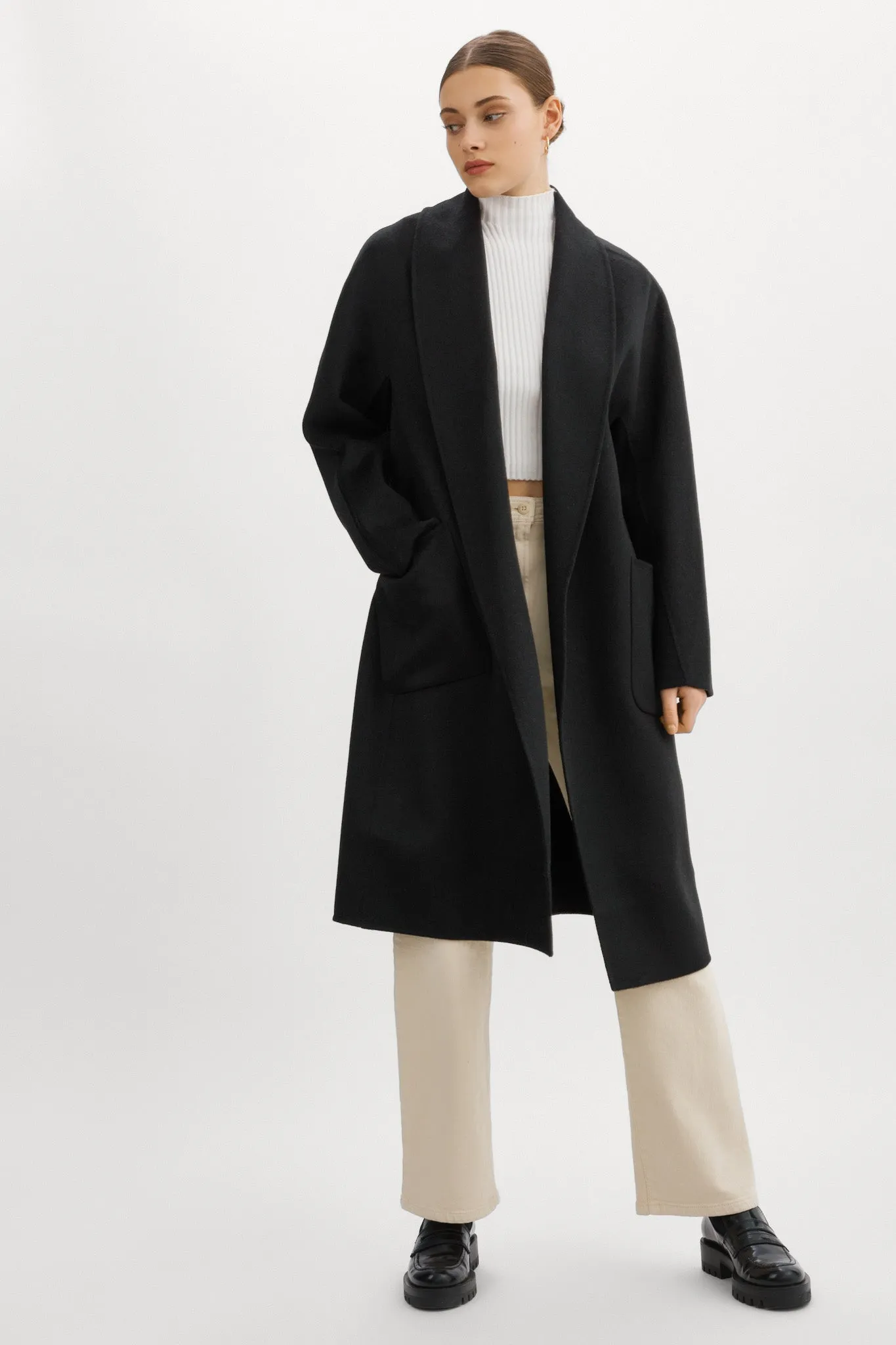 THARA | Shawl Collar Wool Coat