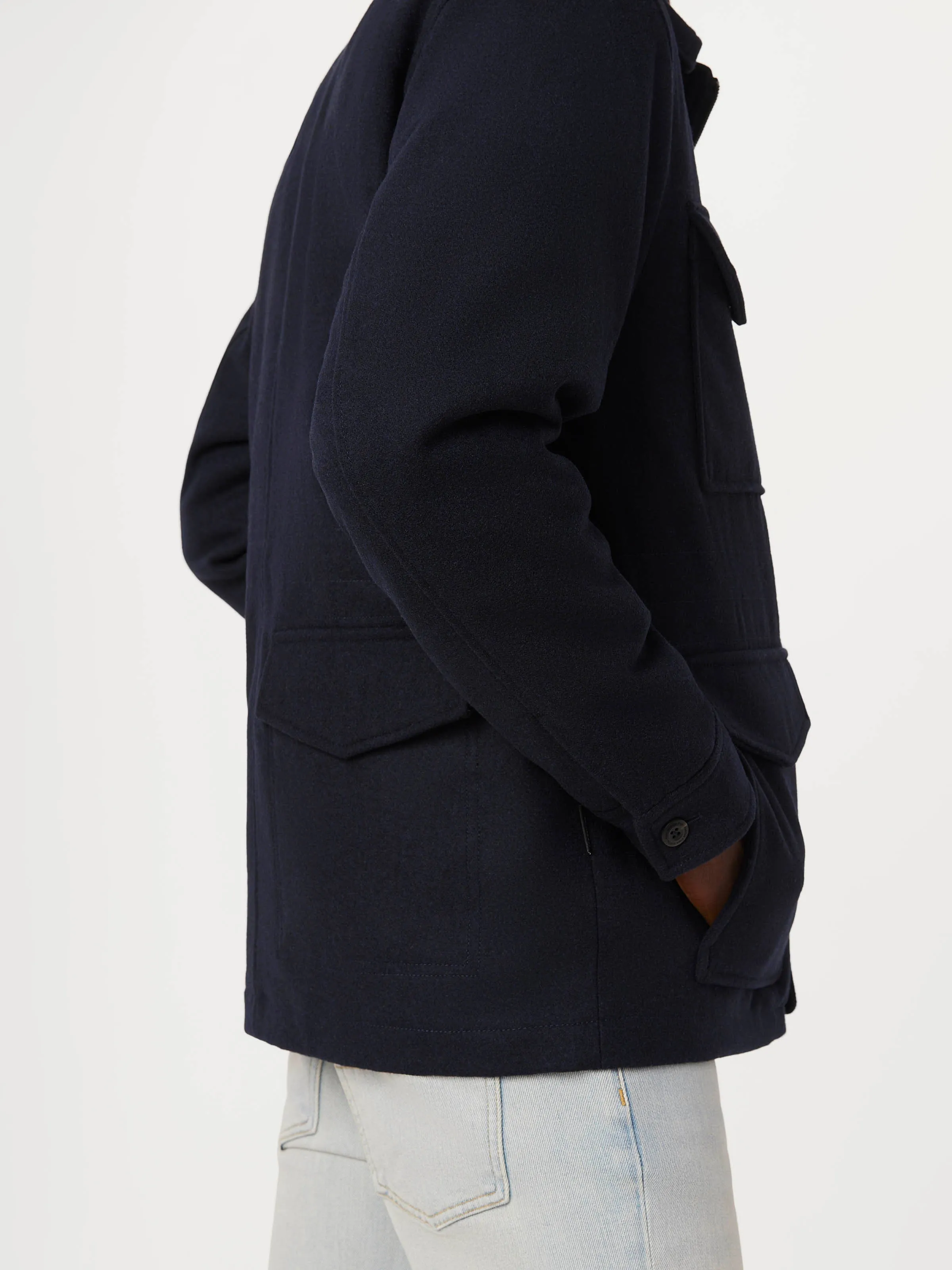 The Recycled Wool Field Jacket in Deep Blue