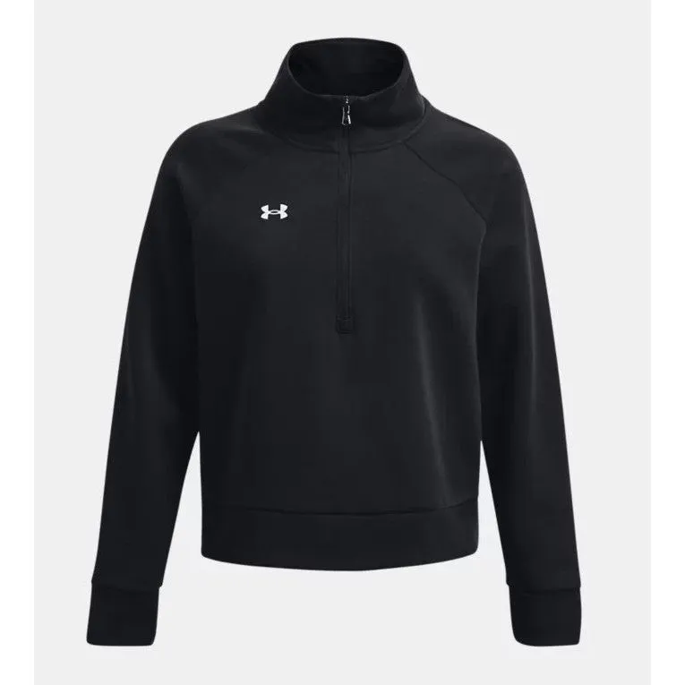 Under Armour Womens Rival Fleece ½ Zip Sweatshirt Black/White