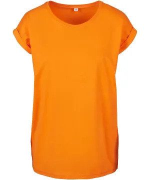 Womens extended shoulder tee | Paradise Orange