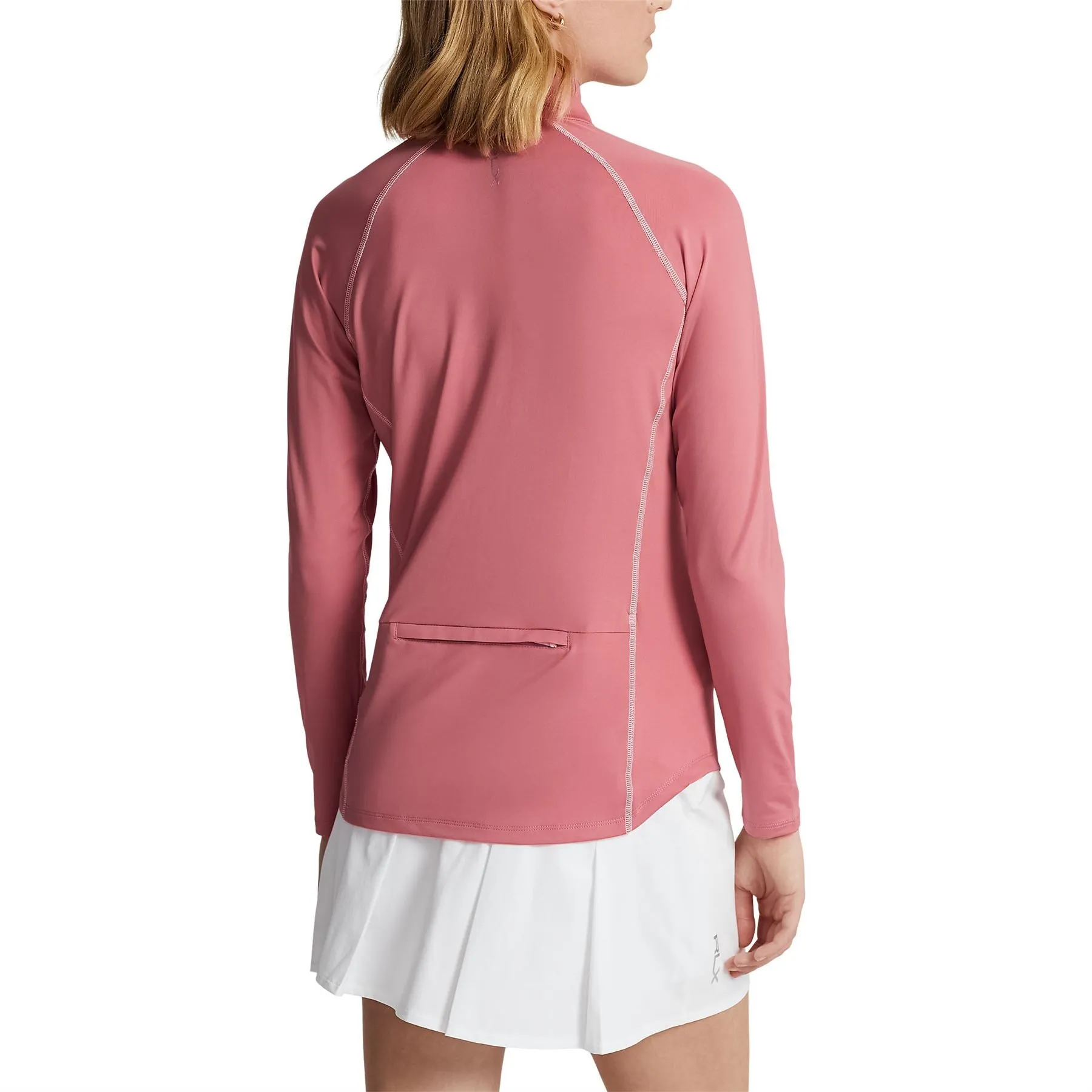 Womens Jersey Quarter-Zip Pullover Desert Rose/Pure White - SS23