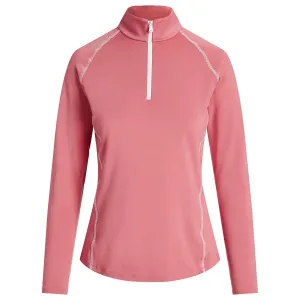 Womens Jersey Quarter-Zip Pullover Desert Rose/Pure White - SS23