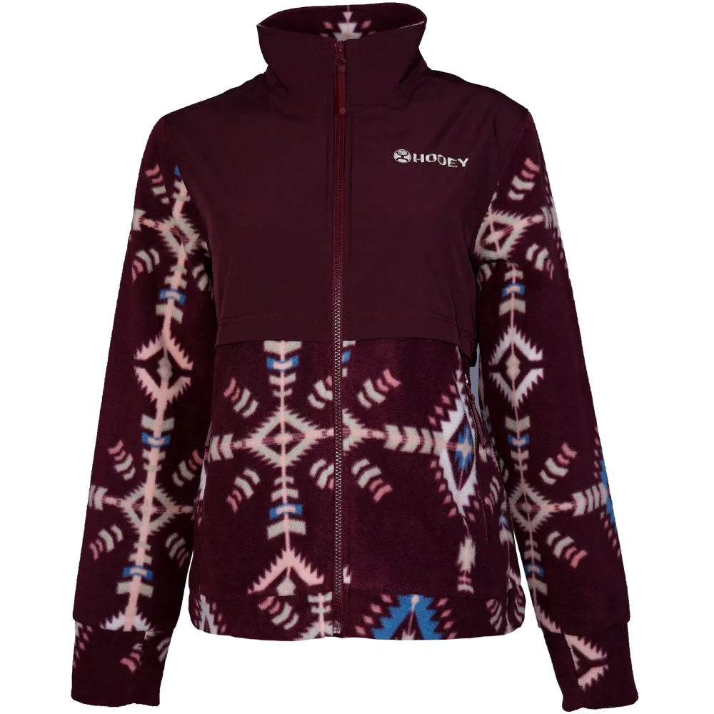 Youth "Girls Tech Fleece Jacket" Maroon/Aztec