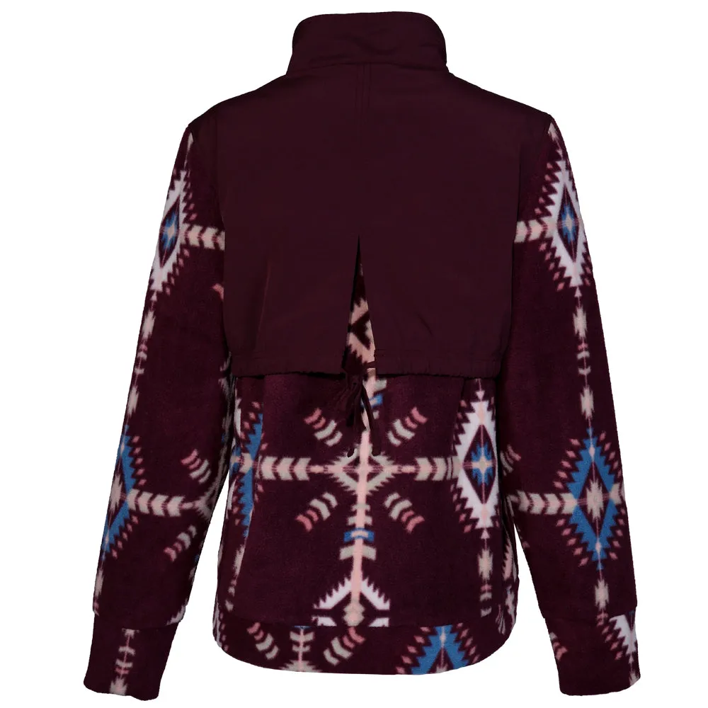 Youth "Girls Tech Fleece Jacket" Maroon/Aztec